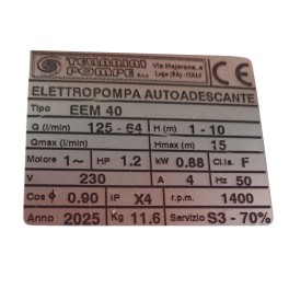 Αντλία Μεταγγίσεων EEM 40 1.2hp/1400rpm TELLARINI