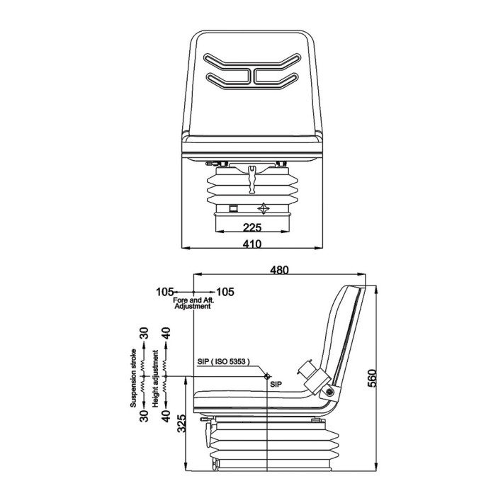 Κάθισμα Τρακτέρ BU40/ΚΜ80Χ PILOT