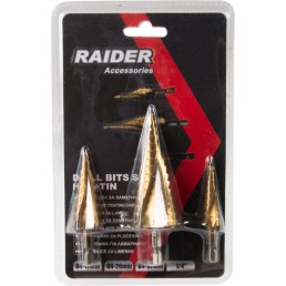 Τρυπάνι Κλιμακωτό Σετ 3τμχ HSS RAIDER 