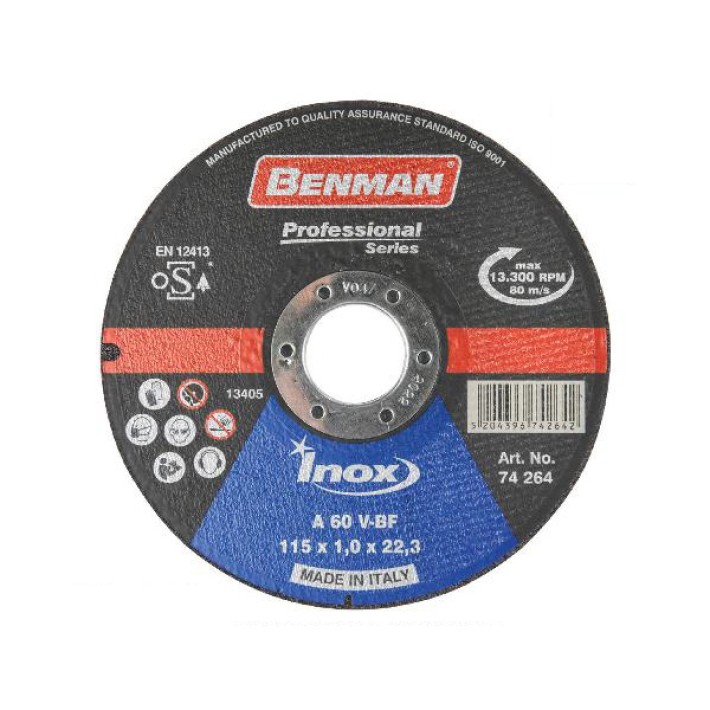Δίσκος Κοπής Inox Σιδήρου 115mm PROFESSIONAL SERIES BENMAN