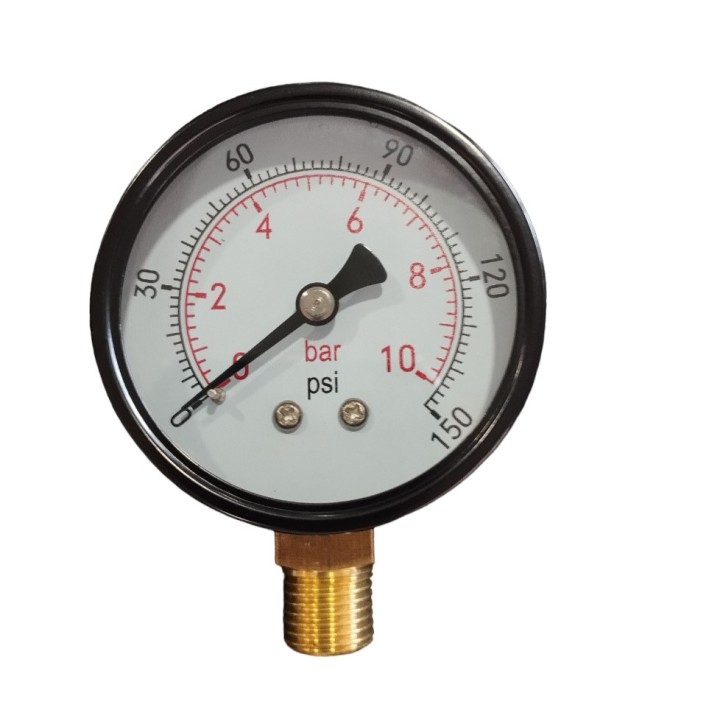 Μανόμετρο Νερού 10 Bar Απλό 1/4'' Φ50