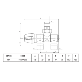 Διακόπτης Σώματος Λουτρού 1/2'' 894 ICMA