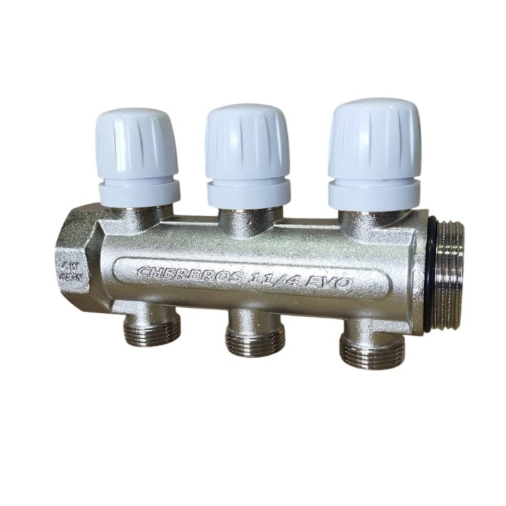 Συλλέκτης EVO 1 1/4" 3 Οπών Ίσιος CHERBROS