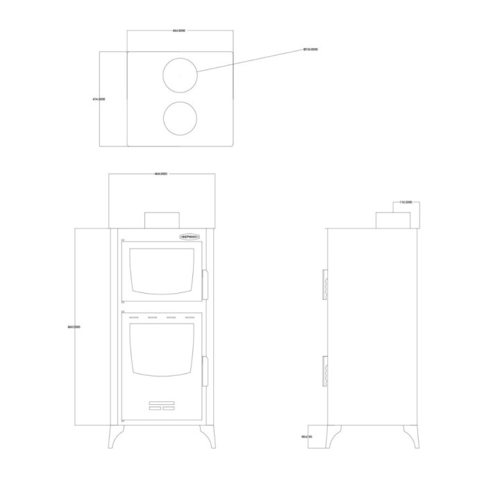 Ενεργειακή Σόμπα Ξύλου Με Φούρνο ATS 90-25 MASINA THERMIKI