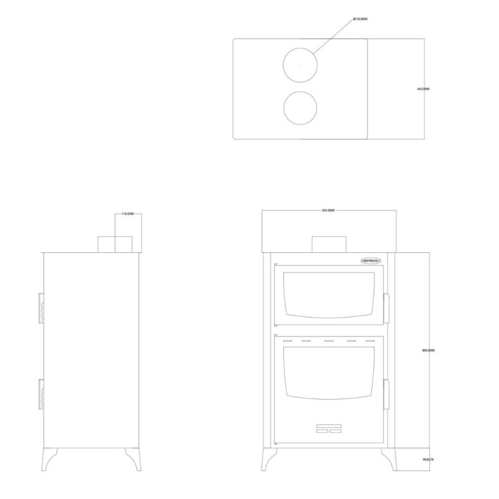 Ενεργειακή Σόμπα Ξύλου Με Φούρνο ATS 90-30 MASINA THERMIKI