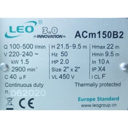 Αντλία Επιφάνειας Φυγοκεντρική ACm150B2 2HP LEPONO