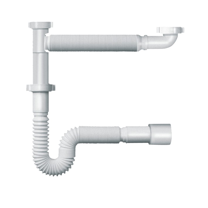 Σιφώνι  Νεροχύτη Σπιράλ  Διπλό Πλαστικό Φ40-50