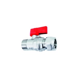 Διακόπτης Mini Σφαιρικός με Ρακόρ Φ18x2.5x1/2'' Κόκκινος