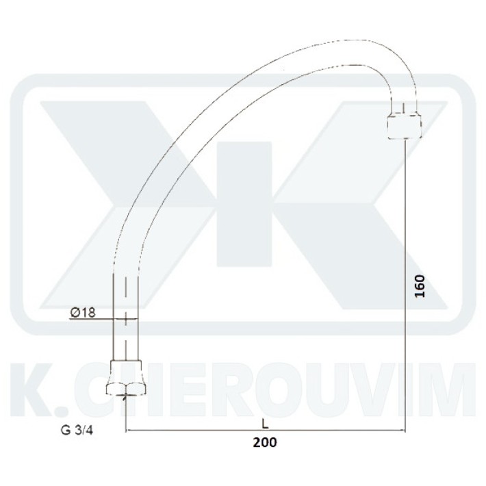 Ρουξούνι Μπαταριών "J" L200 Χρωμέ 3/4" UNIVERSALE