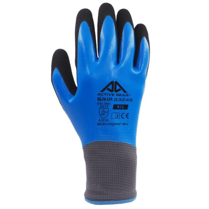 Γάντια Αδιάβροχα Νιτριλίου Μπλε 9/L G3249 Active Grip